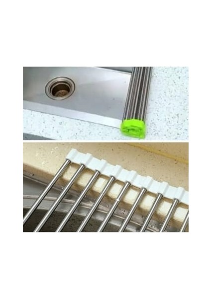 Üstü Katlanır Paslanmaz Çelik Pratik Sebze Meyve Bulaşık Kurutma Süzgeci 43 cm x 23 cm modelleri