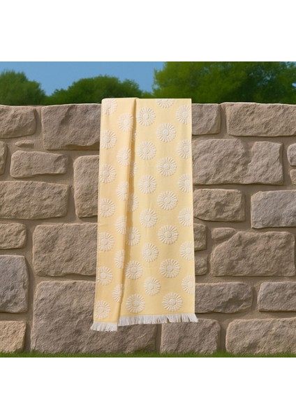 Soft Gael Plaj Havlusu - Hardal - 70X140 cm