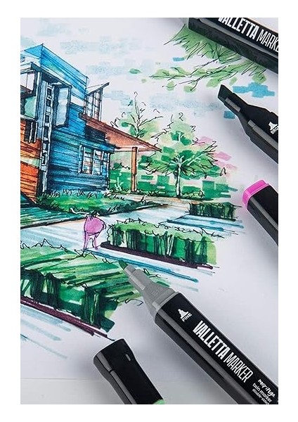 Moringa 48'li Çift Taraflı Art Marker Keçeli Kalem Seti Çantalı fırsatları