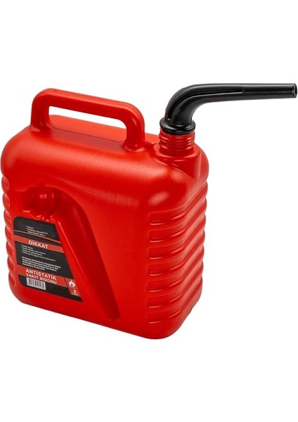 Boşaltma Borulu Plastik Antistatik Benzin Bidonu 5 Litre Akaryakıt Mazot Taşıma Doldurma Depolama