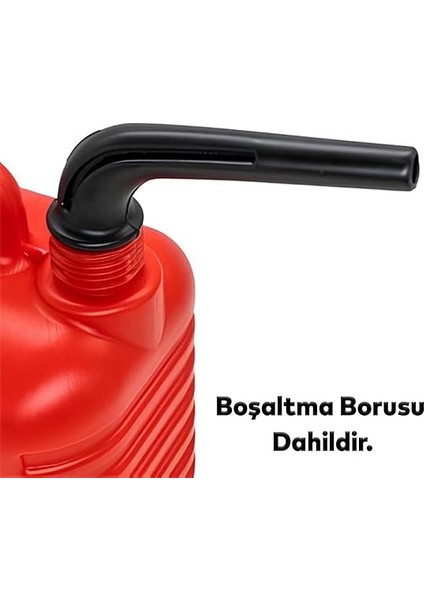Boşaltma Borulu Plastik Antistatik Benzin Bidonu 5 Litre Akaryakıt Mazot Taşıma Doldurma Depolama fiyatları
