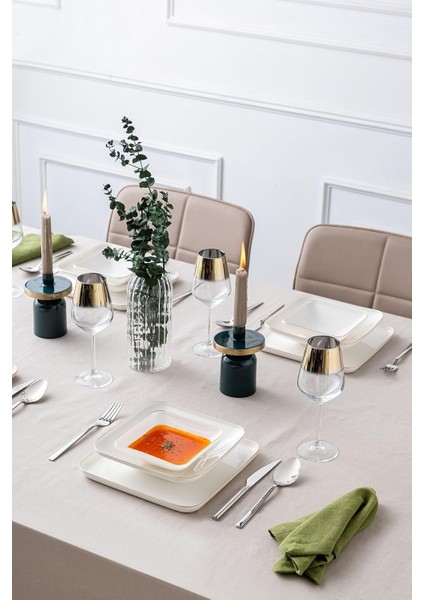 Istanbul Nadide 18 Parça Kare Yemek Takımı