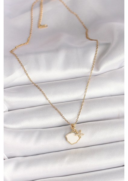 Bfs 316L Çelik Gold Renk Zincir Sallantı Beyaz Mineli Deniz Kabuğu Zirkon Taşlı Deniz Yıldız� fiyatları