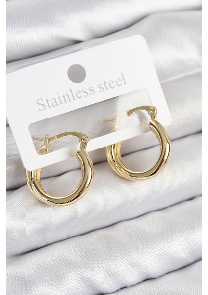 Bfs Pirinç Halka Model Gold Renk Kadın Küpe