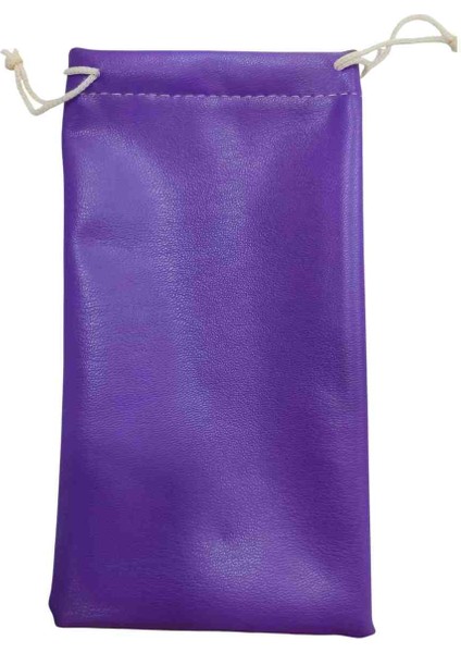 Deri Görünümlü Gözlük Torba Kılıfı Mor