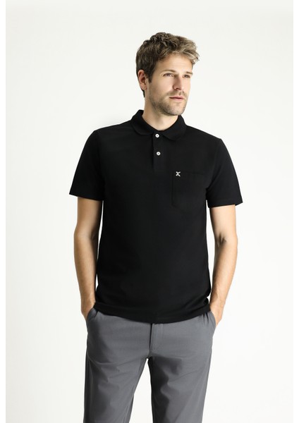 Cepli Polo Yaka Regular Fit Nakışlı Pamuk Tişört