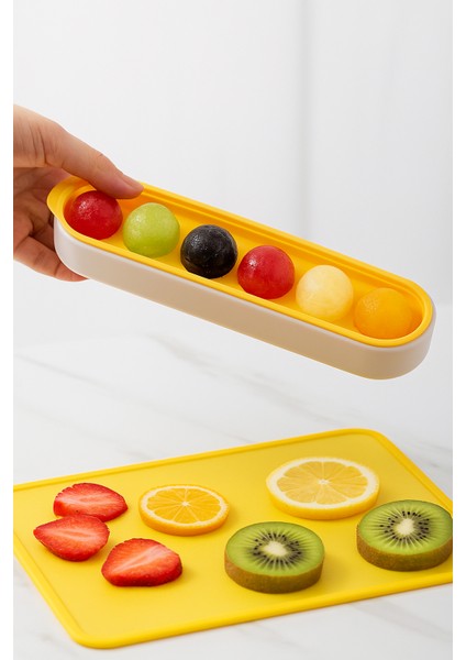 6 Sıralı Silikon Yuvarlak Buz Kalıbı – Kahve, Içecek, Kokteyller Için Yuvarlak Buz Kalıbı