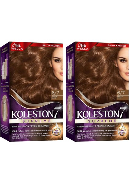 Wella Koleston Supreme Saç Boyası 6/7 Çikolata Kahve X2&apos;li Set