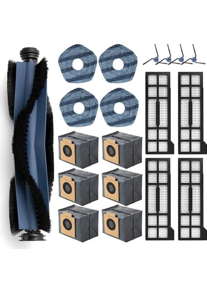 Eufy X10 Pro Robot Süpürge Için 19'lu Paket Aksesuar Seti: Ana Fırça, Yan Fırçalar, Filtreler, Paspas Pedleri, Toz Torbaları (Yurt Dışından)