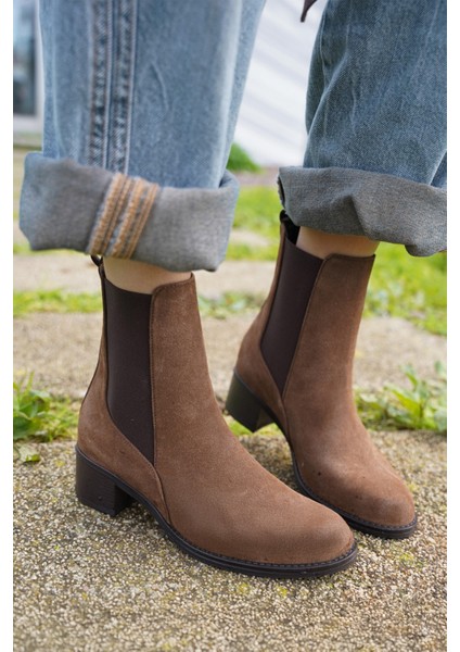 Kadın Kalın Topuklu Elastik Yan Bantlı Topuklu Bot Elove fiyatları