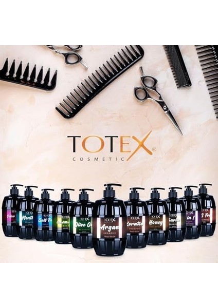 Totex Keratin Saç Şampuanı | Nemlendirici ve Besleyici | Derinlemesine Nemlendirme | Hasarlı Saçların Hızlı Onarımı | Tüm Saç Tipleri Için 750 ml modelleri