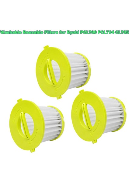 Ryobi PCL700 PCL704 CL705 Için 3 Adet Yıkanabilir Tekrar Kullanılabilir Filtreler, Vakum Filtre Seti, El Vakum Temizleyici Yedek Parçaları (Yurt Dışından) modelleri