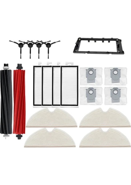 Roborock Q5 Pro Q5 Pro+ Q8 Max Q8 Max+ Vakum Yedek Ana Yan Fırça Hepa Filtre Paspas Pedi Için 19 Adet Aksesuar Seti (Yurt Dışından)