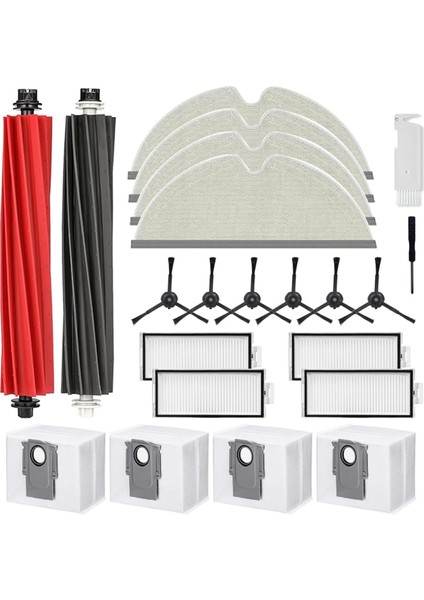 Roborock Q8 Max / Q8 Max +/q5 Pro/q5 Pro+ Elektrikli Süpürge Ana Yan Fırça Hepa Filtre Paspas Bezi Toz Torbaları Aksesuarları (Yurt Dışından)