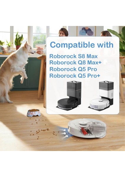 Roborock Q8 Max / Q8 Max +/q5 Pro/q5 Pro+ Elektrikli Süpürge Ana Yan Fırça Hepa Filtre Paspas Bezi Toz Torbaları Aksesuarları (Yurt Dışından) modelleri