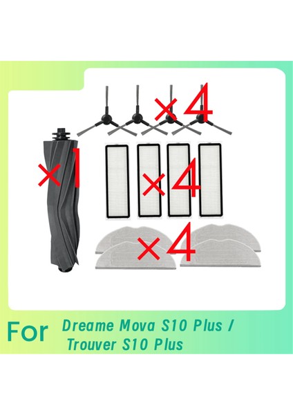 Dreame Mova S10 Plus / Trouver S10 Plus Süpürme Robotu Ana Yan Fırça Paspas Filtre Temizleyici Parça Değişimi Için 13 Adet (Yurt Dışından)