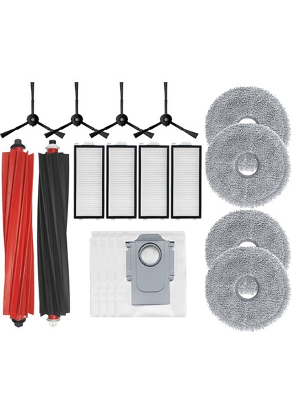Roborock Qrevo Slim Yedek Ana Yan Fırça Hepa Filtre Paspas Pedleri Toz Torbaları Yedek Parçalar Aksesuarlar (Yurt Dışından)