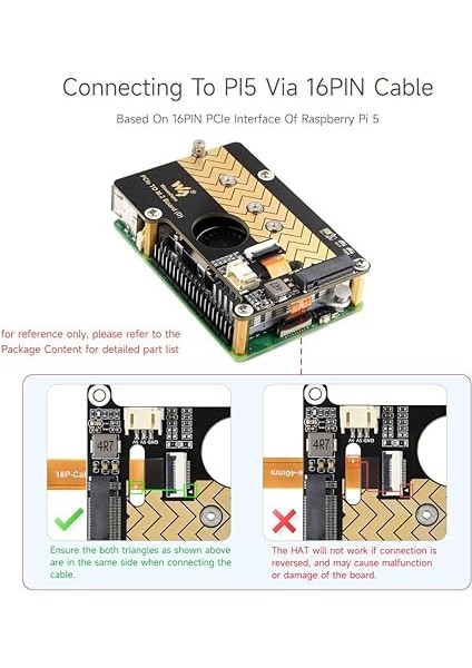Pcıe M.2 Adaptör Kartı (D), Raspberry Pi 5 ile Uyumlu, Nvme Protokolü M.2 Katı Hal Sürücüsünü Destekler, Yüksek Hızlı Okuma/yazma fırsatları