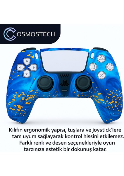 Ps5 Dualsense Joystick Koruyucu Silikon Kılıf – Yüksek Kaliteli, Esnek, Şık Mavi Desenli Kaplama fiyatları