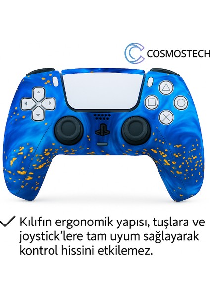 Ps5 Dualsense Joystick Koruyucu Silikon Kılıf – Yüksek Kaliteli, Esnek, Şık Mavi Desenli Kaplama modelleri