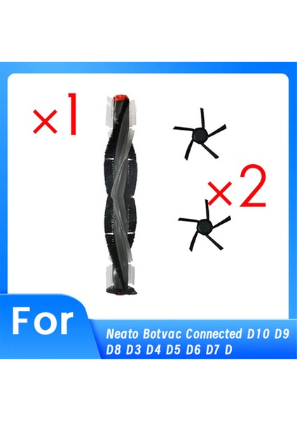 Neato Botvac Connected D10 D9 D8 D3 D4 D5 D6 D7 D Serisi D75 D80 D85 Parçaları Için 3 Adet Ana Yan Fırça Ultra Filtre (Yurt Dışından)