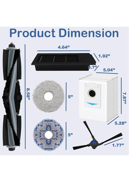 Ecovacs Deebot X2 Omni/x2/x2 Pro / DEX86 Robot Süpürge Için Yedek Parçalar, Ana Kauçuk Fırça, Yan Fırça, Hepa Filtreler (Yurt Dışından) fiyatları