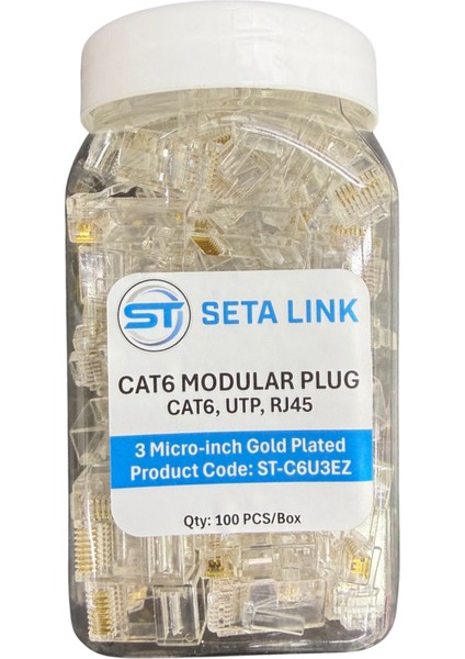 SETA ST-C6U3EZ Cat6 Utp Plug Yeni Nesil Konnektör