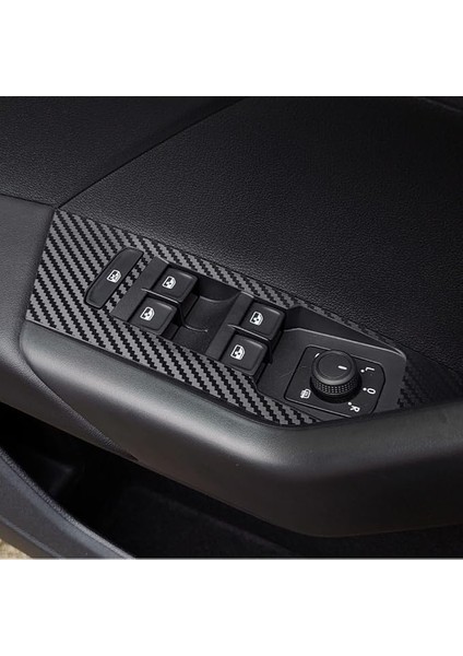 Design Volkswagen Taigo ile Uyumlu Iç Trim Folyo Kaplama Set, Mat Karbon Siyah
