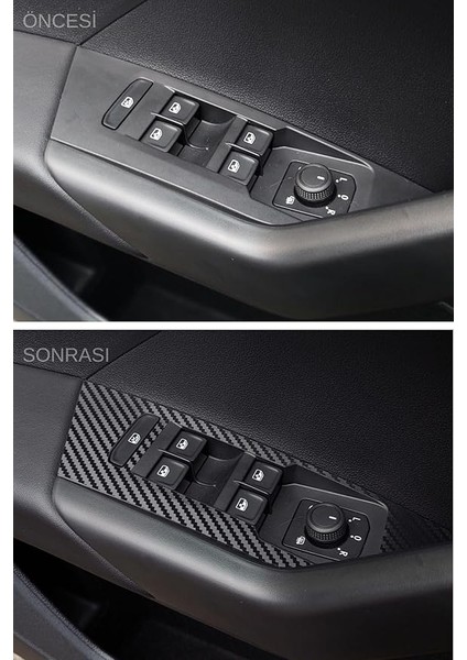 Design Volkswagen Taigo ile Uyumlu Iç Trim Folyo Kaplama Set, Mat Karbon Siyah modelleri