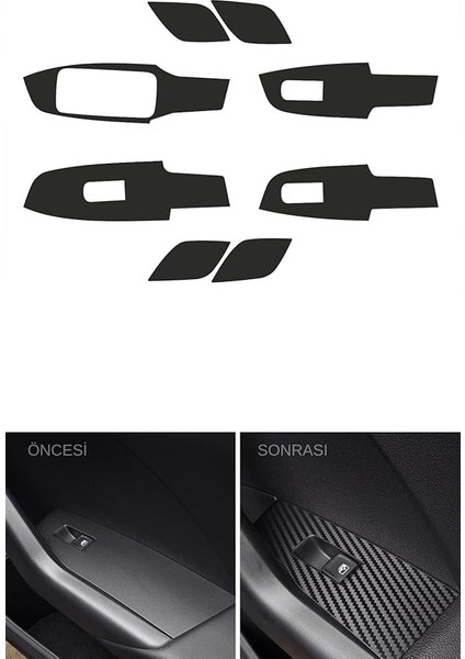 Design Volkswagen Taigo ile Uyumlu Iç Trim Folyo Kaplama Set, Mat Karbon Siyah indirimleri