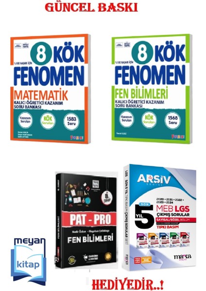 Fenomen 8 Kök Matematik - Kök Fen Bilimleri Soru Bankası (Güncel Baskı)...hediyeli