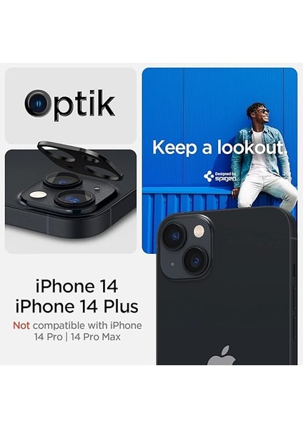iPhone 14 / 14 Plus ile Uyumlu Kamera Lens Camı Koruyucu Glas.tr Optik (2 Adet) Black - AGL05274 modelleri