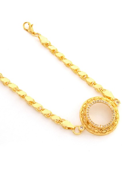 Çeyrek Altın Çerçeve Bileklik Çelik Altın Kaplama İşlemeli Arpa Model BLK-1091 indirimleri