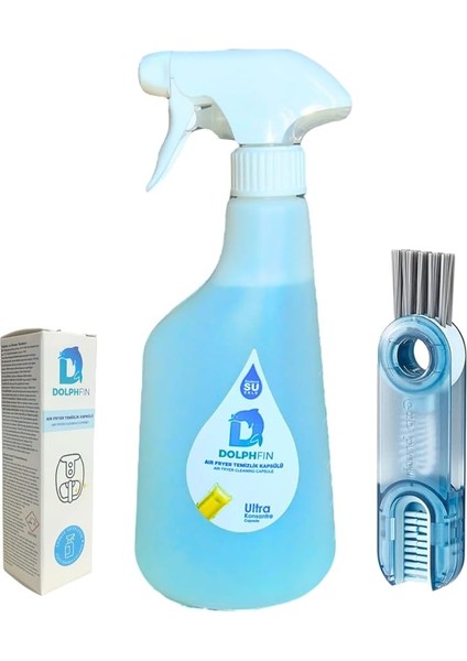 Airfryer Temizlik Seti Çok Amaçlı Yağ Sökücü Sihirli Kapsül ve Özel Fırçası ile