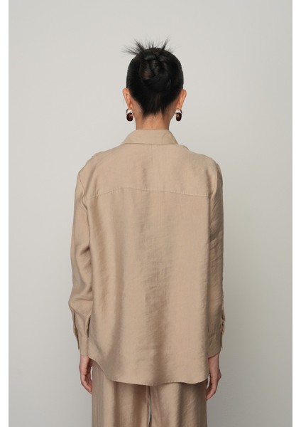 Kadın Önü Çift Gül Işlemeli Düz Renk Gömlek indirimleri