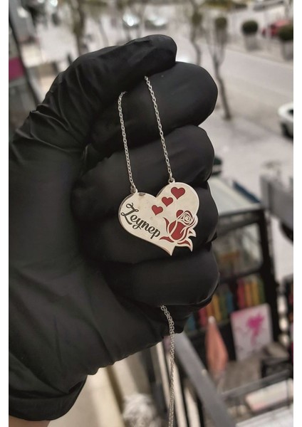 925 Ayar Gümüş Kalpli Isimli Kolye