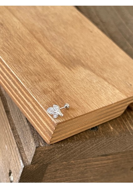 925 Ayar Gümüş Pırlanta Modeli Helix Tragus Kıkırdak Piecingi Gümüş Piercing fiyatları