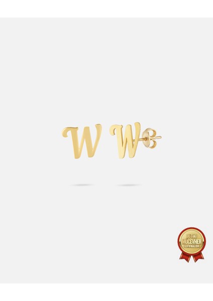 14 Ayar Altın Harfli Küpe