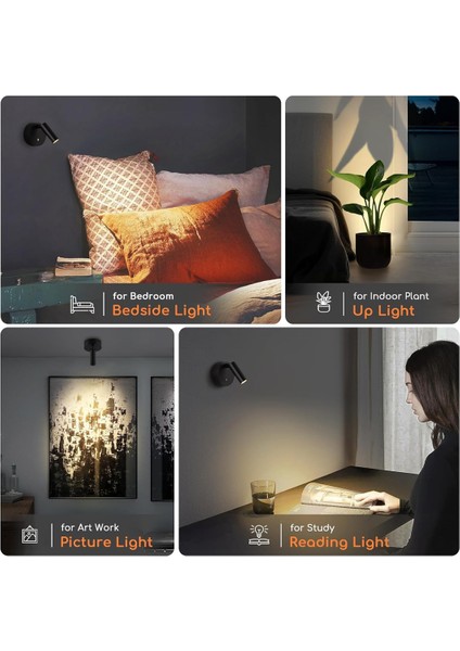 Çok Fonksiyonlu Dokunmatik Şarjlı 1200MAH Duvar Aplik 3000K-4000K-6500K fırsatları