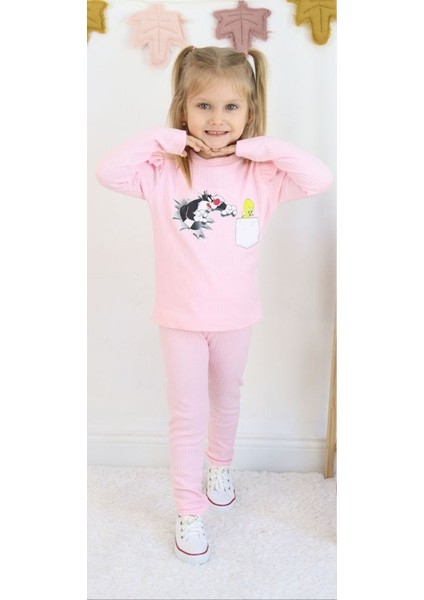Raporlu Tweety Baskılı Kız Çocuk Takım modelleri