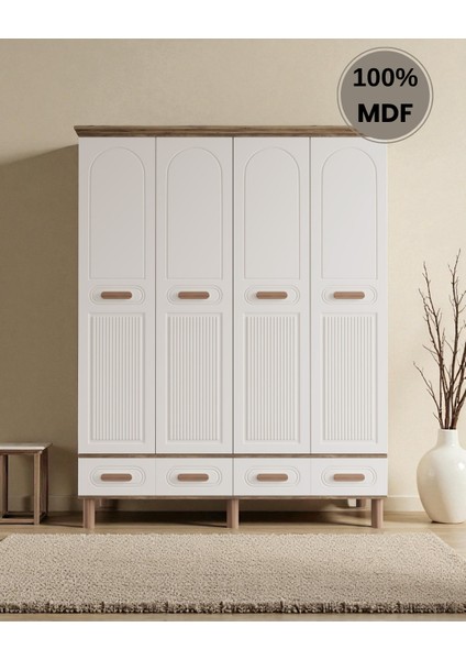 Perry 4 Kapaklı Çekmeceli Mdf Gardırop fiyatları
