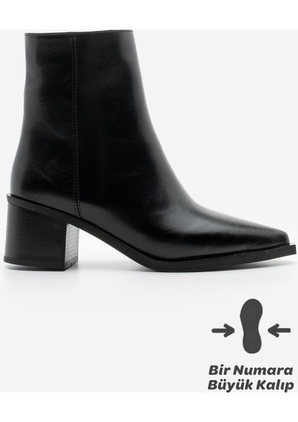Kadın Sivri Burun Dikiş Detaylı Kalın Topuklu Bot Vorsis modelleri