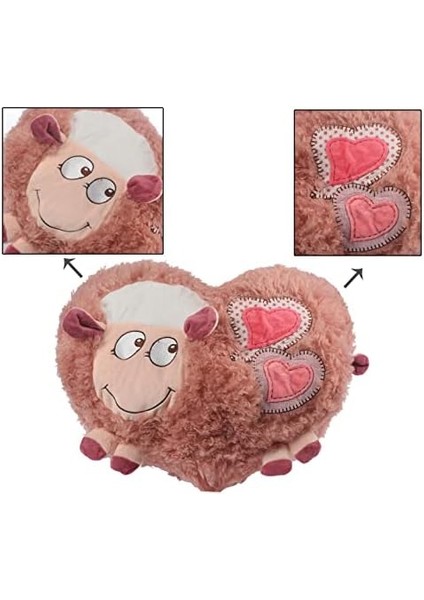 Sole Ithal Kalp Formunda, Aplikeli Peluş Kuzu El Isıtma Yastığı Somon fiyatları