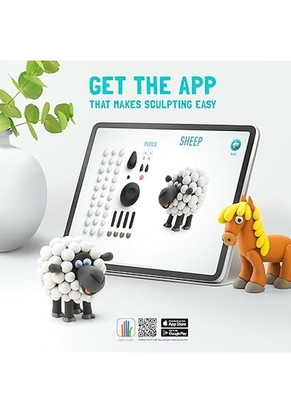 Clay Domuzcuk, At, Tavşan - Eğlenceli Interaktif Talimatlar Uygulaması ile Havada Kuru Kil Kiti 6 Kutu ve Şekillendirme Araçları fırsatları