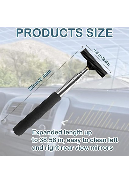 Teleskopik Araç Yan Ayna Sileceği – 98 cm Uzayabilir Mini Silecek | Doğal Kauçuk ve Paslanmaz Çelik Temizleyici | Su, Buğu ve Kar Temizleme Fırçası | Otomobil Aynası ve Cam Temizleyici Çekçek fiyatları
