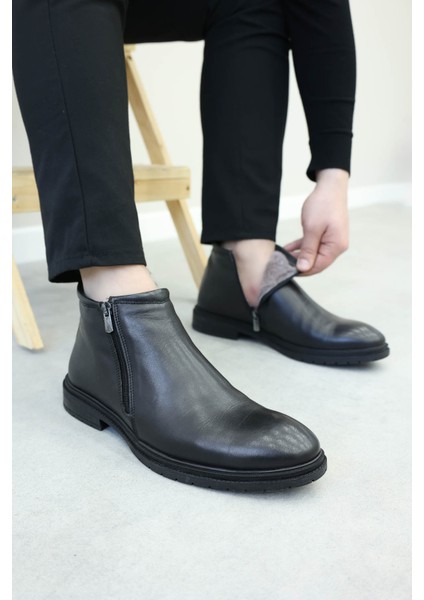 Hakiki Deri Kürklü Erkek Klasik Bot 711KMA4004