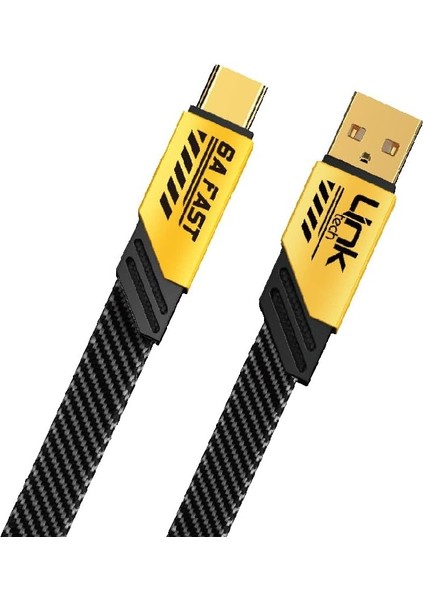 K470 Mecha Style USB - Type-C 66W 6A 1.2mt Hızlı Şarj Kablosu Sarı