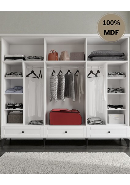 Silva 6 Kapaklı Çekmeceli Mdf Gardırop modelleri