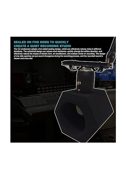 Mikrofon Sünger Kapağı - Profesyonel Kayıt Için Yüksek Yoğunluklu Cam - Açık Ses Yakalama Için Izolasyon Kabini Aksesuarı indirimleri