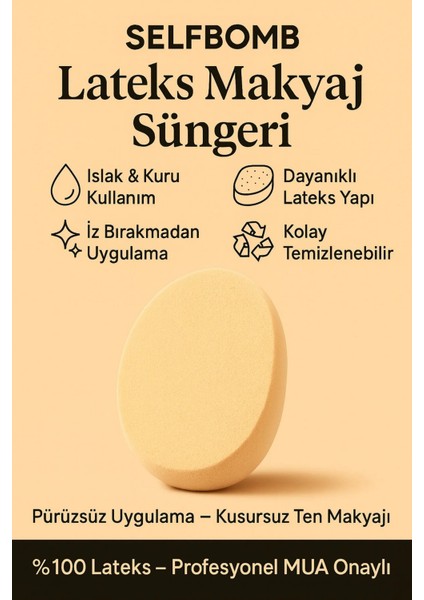 Oval Latex Makyaj Süngeri – Islak & Kuru Kullanım, Pürüzsüz Ten Uygulaması fiyatları